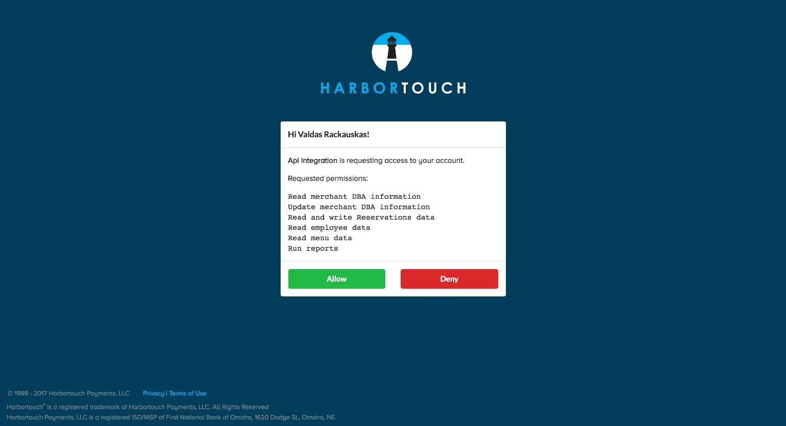 OAuth Permission Screen